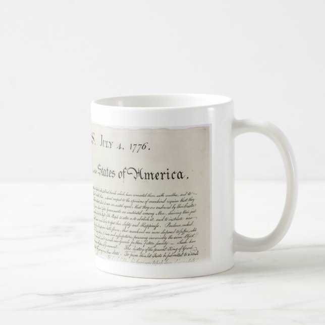 Taza del grabado de la Declaración de (Derecha)