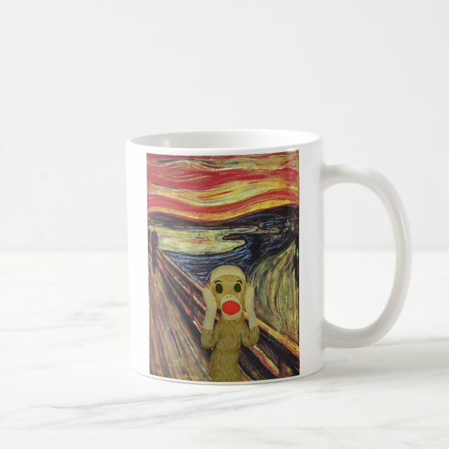 Taza del grito del mono del calcetín (Derecha)