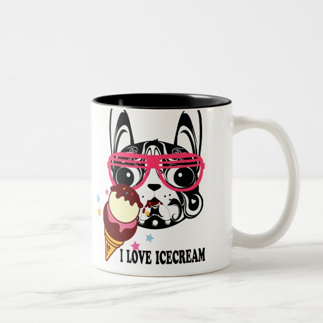 taza del helado de los sunglass del perro del (Derecha)