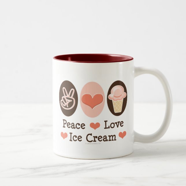 Taza del helado del amor de la paz (Derecha)