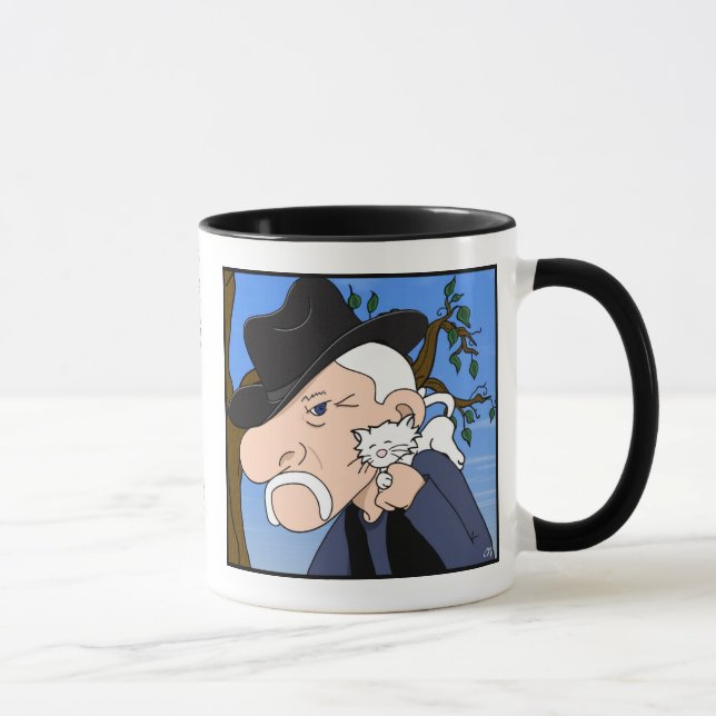 Taza "del hombre loco del gato" (Derecha)