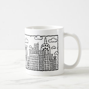Taza del horizonte del dibujo animado de New York