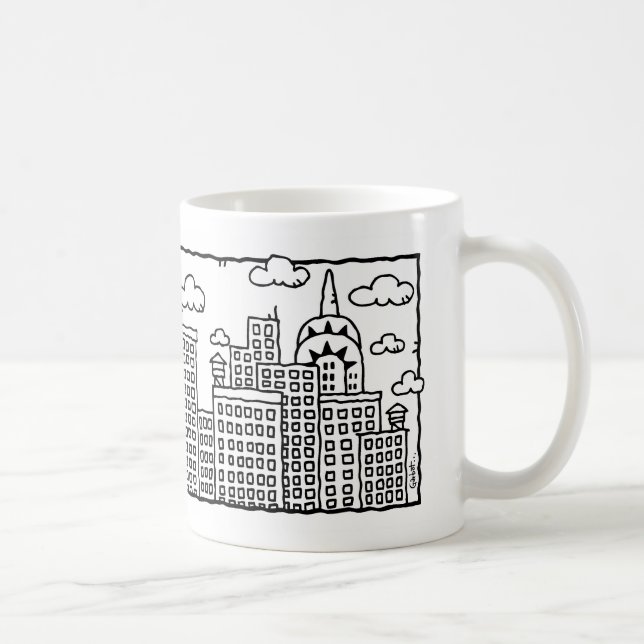 Taza del horizonte del dibujo animado de New York (Derecha)