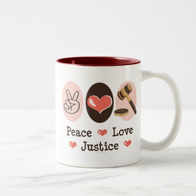 Taza del juez de la justicia del amor de la paz (Derecha)
