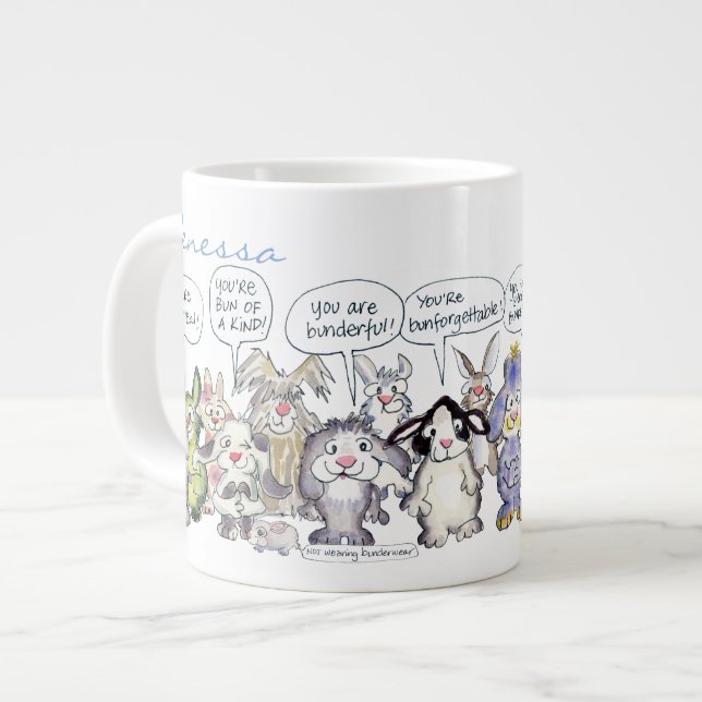 Taza del jumbo de 19 del dibujo animado conejos de (Izquierda)