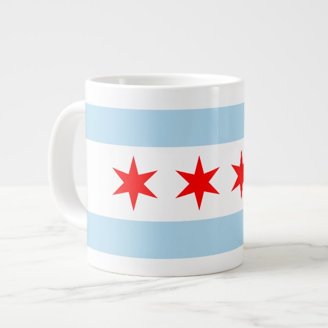 Taza del jumbo de la bandera de Chicago (Izquierda)