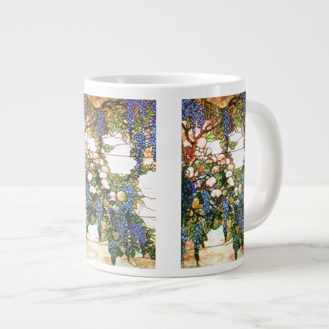 Taza del jumbo de las glicinias del vitral de (Derecha)