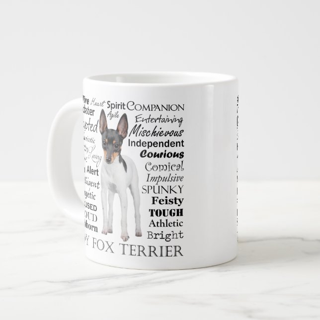 Taza del jumbo de los rasgos del fox terrier del (Izquierda)