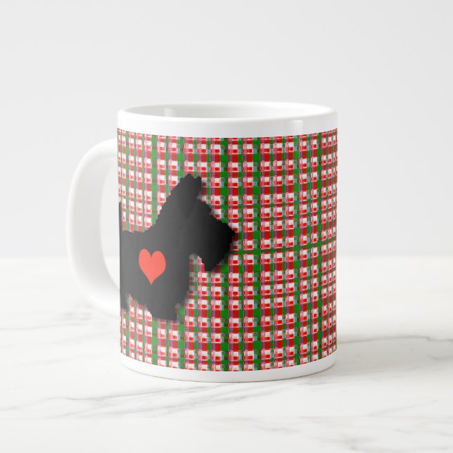 Taza del jumbo del amor del corazón del escocés (Izquierda)