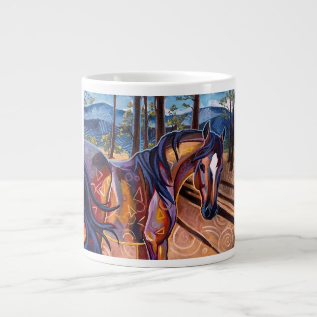Taza del jumbo del caballo del lago cedar (Frente)