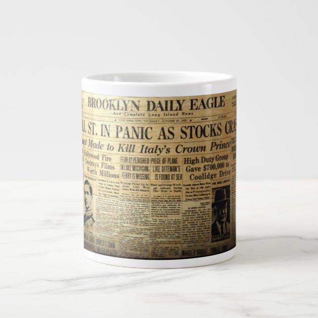 Taza del jumbo del café del periódico del mercado (Frente)