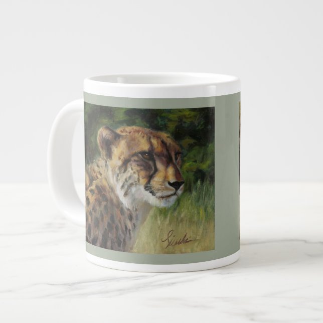 Taza del jumbo del guepardo y del león 20oz (Izquierda)