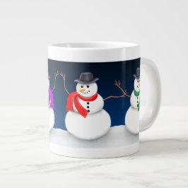 Taza del jumbo del muñeco de nieve del navidad