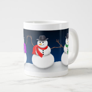 Taza del jumbo del muñeco de nieve del navidad