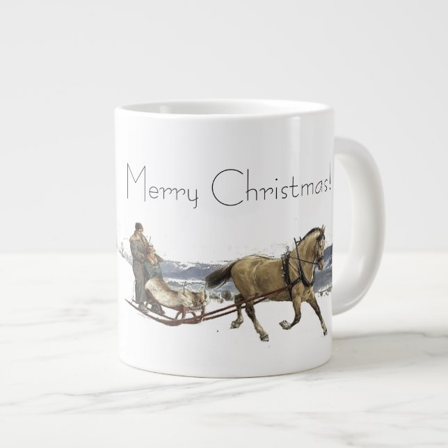Taza del jumbo del navidad del paseo del trineo (Derecha)