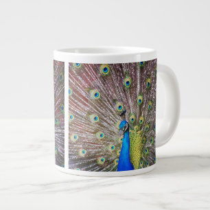 Taza del jumbo del pájaro del pavo real