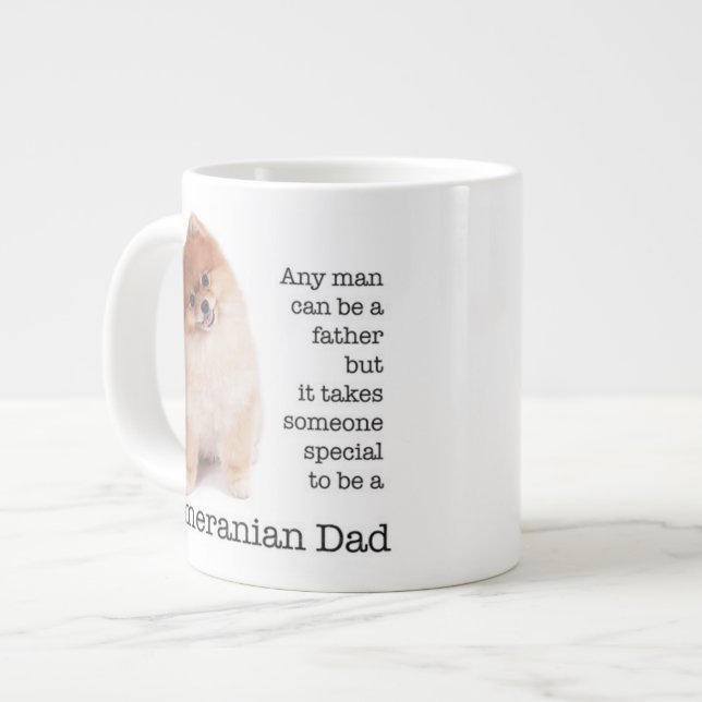 Taza del jumbo del papá de Pomeranian (Izquierda)