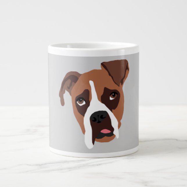 Taza del jumbo del perro del boxeador (Frente)