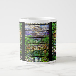 Taza del jumbo del vitral de Nouveau del arte de