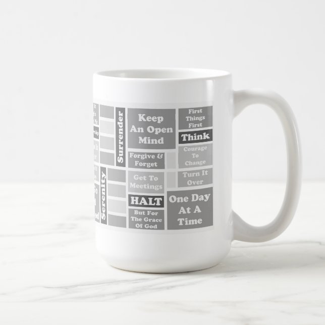 taza del lema 12-Step (Derecha)