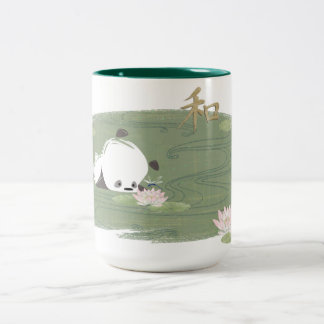 Taza del lirio de agua de la panda del zen