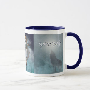 Taza del lobo del alcohol