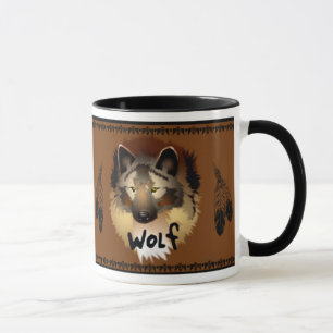 Taza del lobo del nativo americano