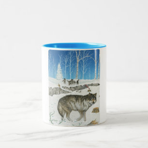 Taza del lobo solitario de Snowland