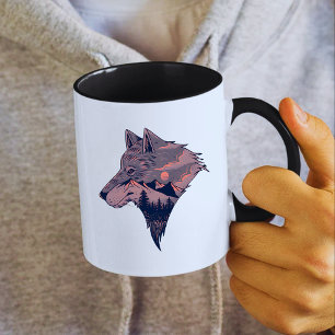 Taza del lobo y la montaña