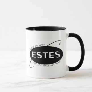 Taza del logotipo de Estes Pre-Damon del vintage