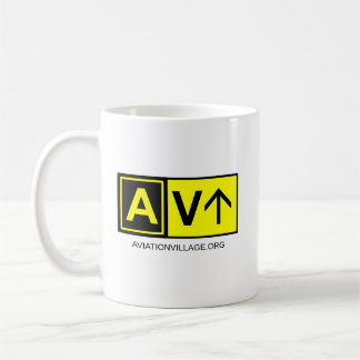 Taza del logotipo de la pista de rodaje del pueblo