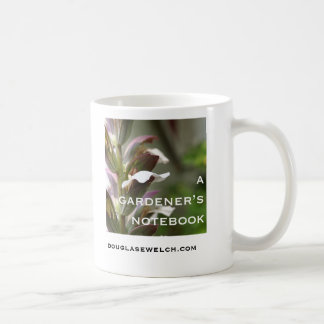 Taza del logotipo del cuaderno de un jardinero