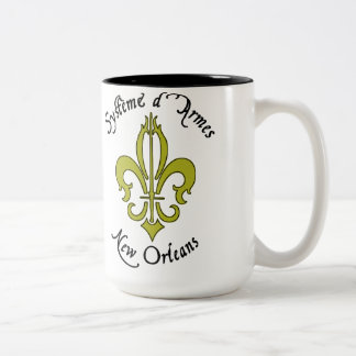 Taza del logotipo del Dos-Tono B&G de SDA NOLA