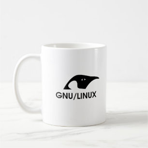 Taza del logotipo del pingüino de GNU/Linux con la