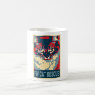 taza del logotipo del rescate del gato del fiv