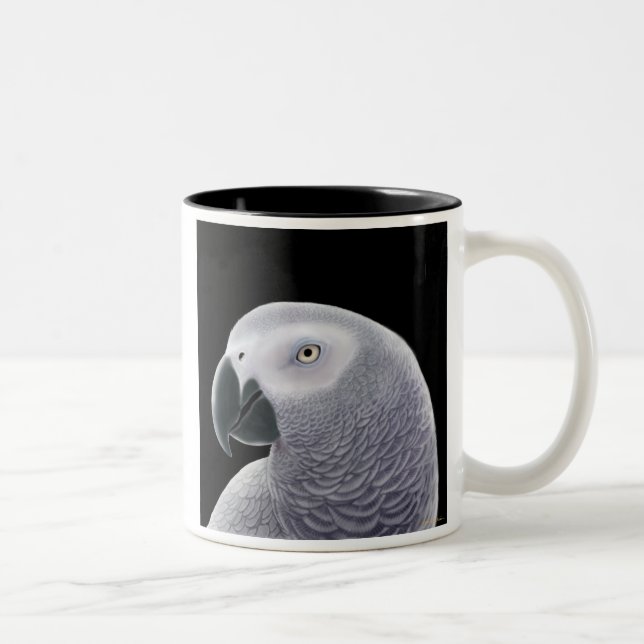 Taza del loro del gris africano (Derecha)