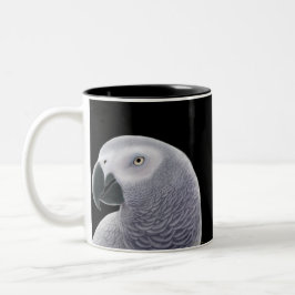 Taza del loro del gris africano