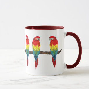 Taza del Macaw del escarlata