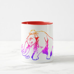 Taza del mamut lanoso multicolora