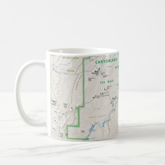 Taza del mapa de Canyonlands (Utah) (Izquierda)