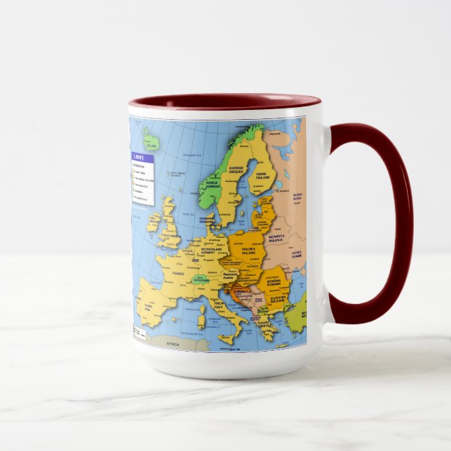 Taza del mapa de Europa (Derecha)
