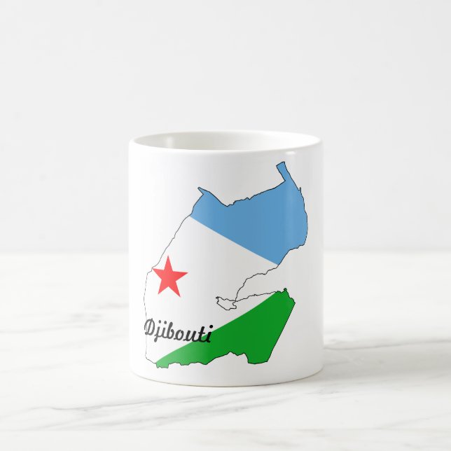 Taza del mapa de la bandera de Djibouti (Centro)