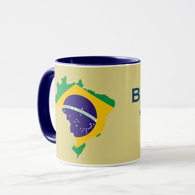 Taza del mapa de la bandera del Brasil (Anverso izquierdo)