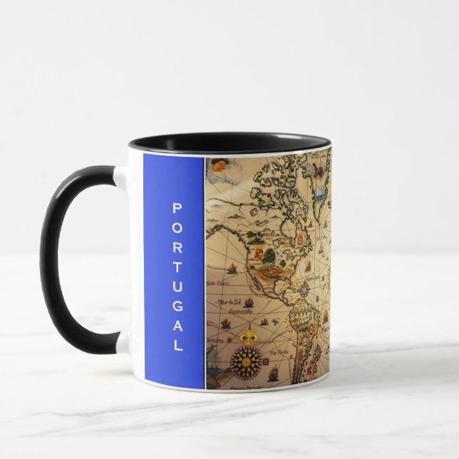 Taza del mapa de la exploración de Portugal (Izquierda)