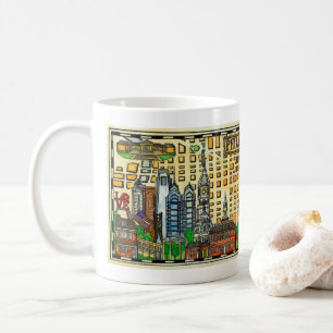 Taza del mapa de Philadelphia