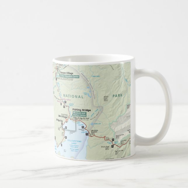 Taza del mapa de Yellowstone (Derecha)