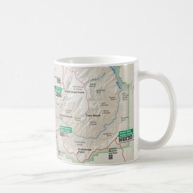 Taza del mapa del Gran Cañón (Derecha)