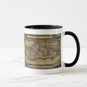 Taza del mapa del mundo 1570 de Ortelius