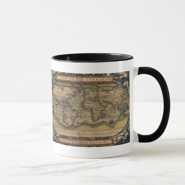 Taza del mapa del mundo 1570 de Ortelius (Derecha)