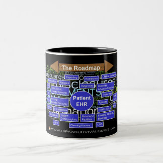 Taza del mapa itinerario de la ALTA TECNOLOGÍA